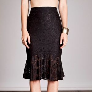 Umgee brand black lace knee length skirt size S